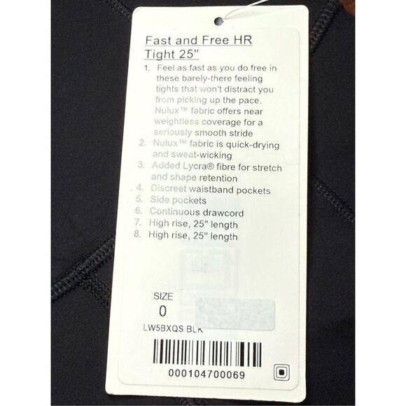 Lululemon Fast & Free 7/8 Tight II Non-Reflective Nulux 25" In Black - Picture 8 of 13